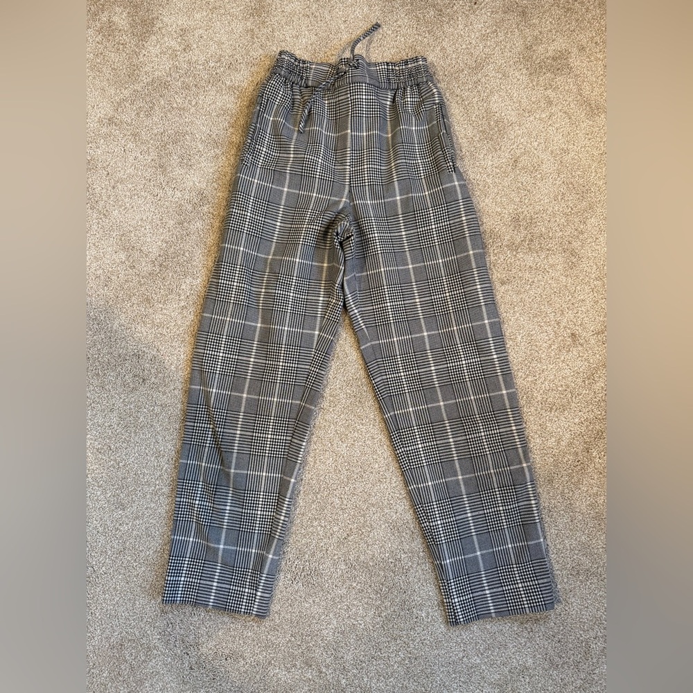 Zara Kids Gray Plaid Trousers size 11-12